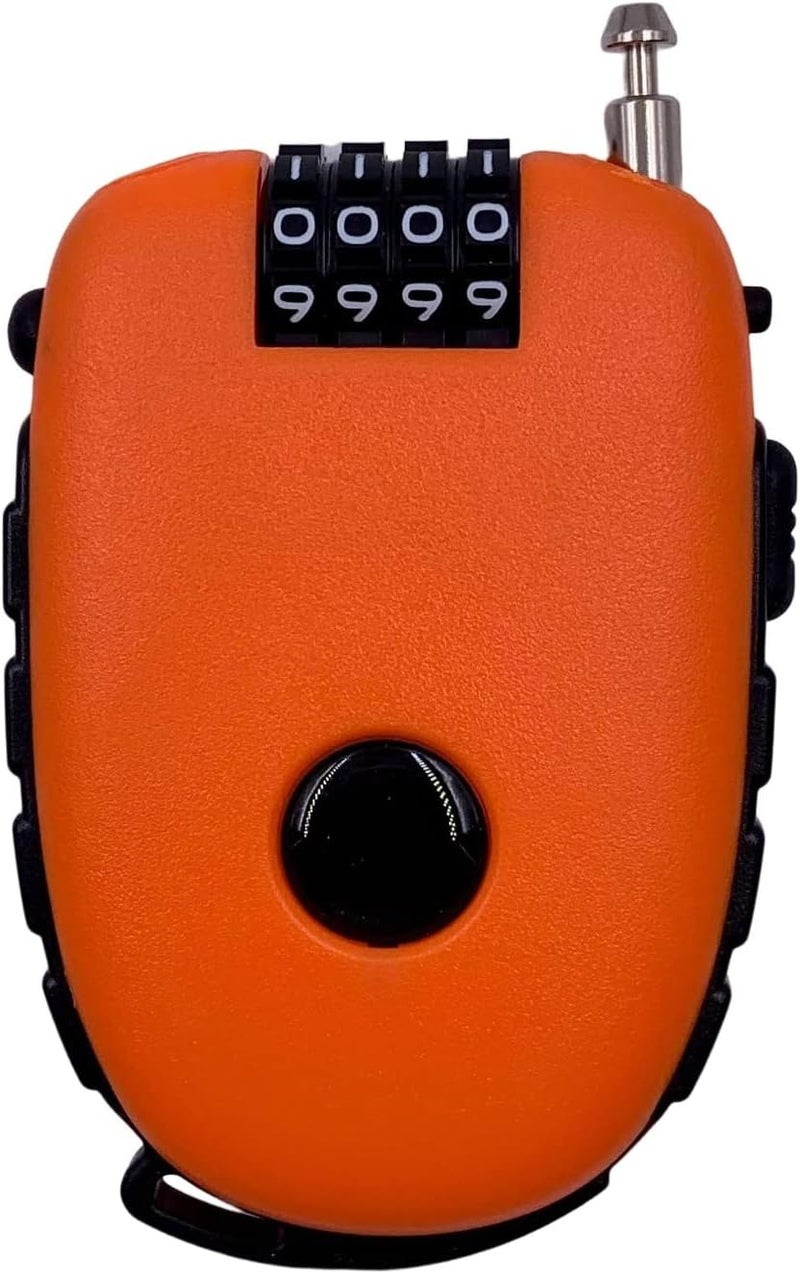 Bosvision Ultra-Secure 4-Digit Combination Lock with 3 Feet Retractable Cable for Bike, Ski, Snowboard and Stroller…Orange - Image 1